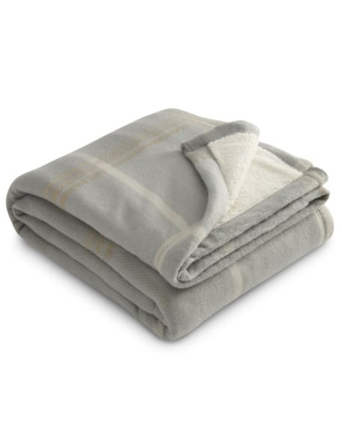 Couverture Sherpa en polaire à carreaux