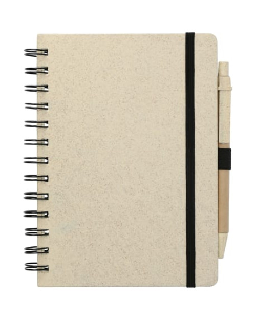 Carnet de notes en paille de blé 5" x 7" avec stylo
