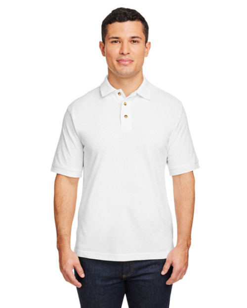 Polo pour homme en coton filé 12,67 oz/vg2 de Harriton à manches courtes
