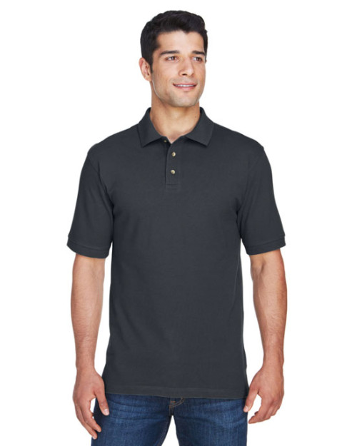 Polo pour homme de taille longue en coton filé 12,67 oz/vg2 de Harriton à manches courtes